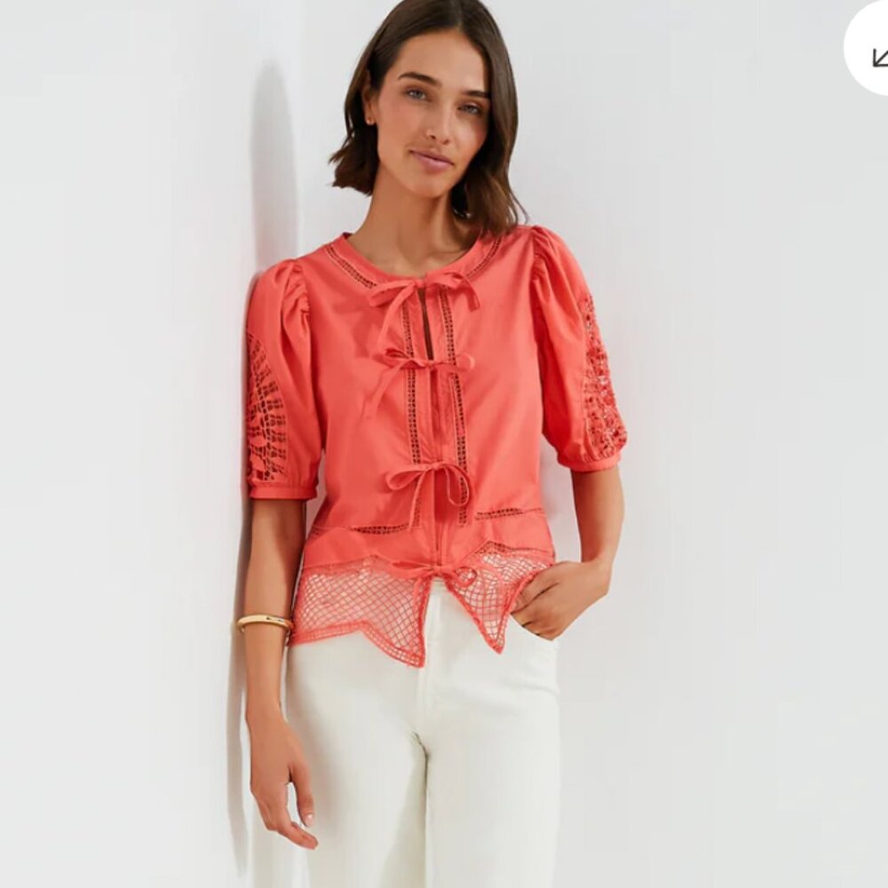 Tuckernuck by Vineyard Vines: Just Peachy Cotton Eyelet Top (M)